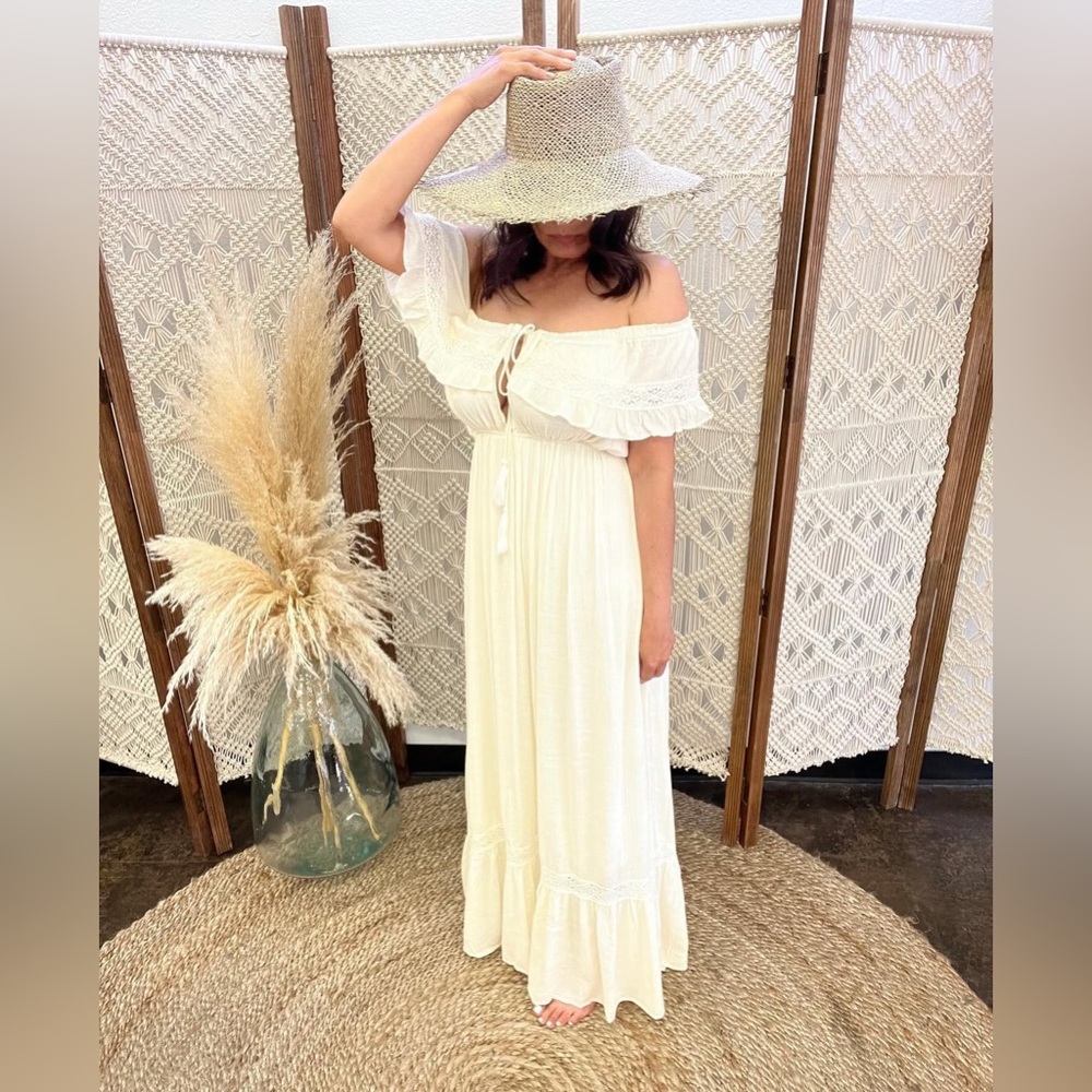 Boho off the shoulder maxi dress